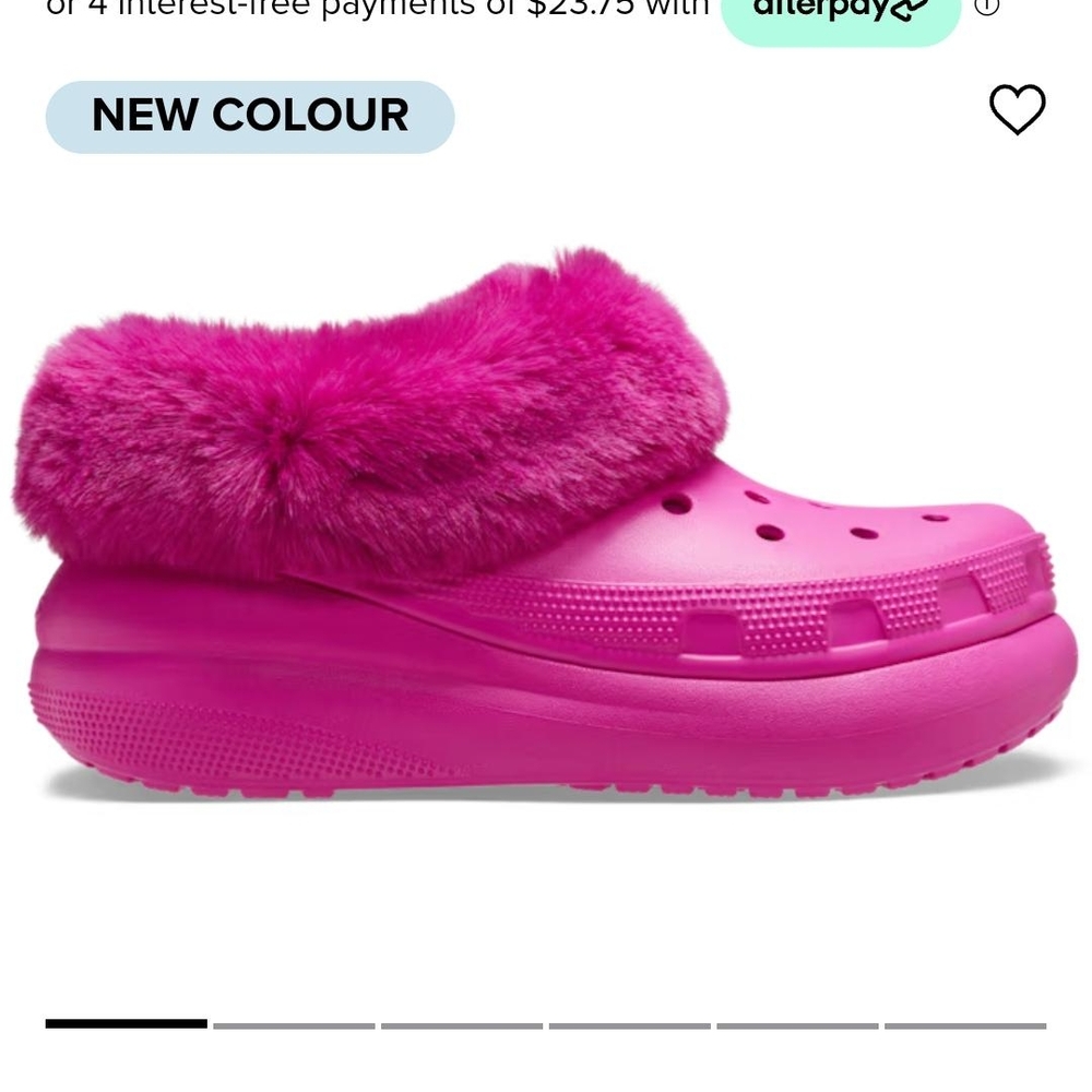 CROCS Pink Fuzzy Clog